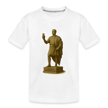 Ancient philosophy robot with smartphone - Kids' Premium Organic T-Shirt - white - Front