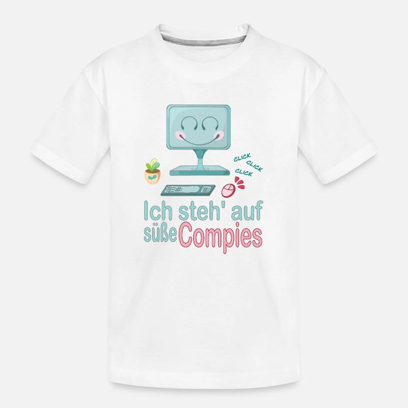 Ich steh' auf süße Computer - Kinder Premium Bio T-Shirt - Weiß