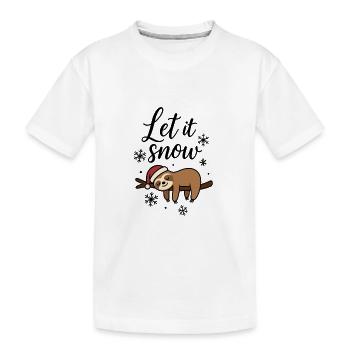 Peluche paresseux Let it Snow Motif de Noël - T-shirt bio Premium Enfant - blanc - Devant
