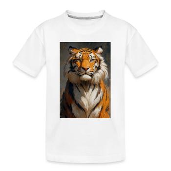 Illustration eines Tigers - Kinder Premium Bio T-Shirt - Weiß - Vorne