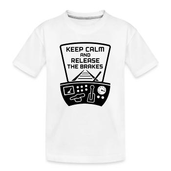 Desserrage des freins conducteur de train - T-shirt bio Premium Enfant - blanc - Devant