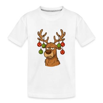 Cerf Rudolph Joyeux Noël doux - T-shirt bio Premium Enfant - blanc - Devant