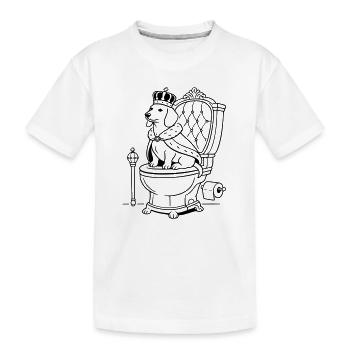 Art de la ligne des toilettes du trône teckel - T-shirt bio Premium Enfant - blanc - Devant