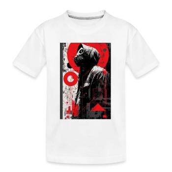 Masque à gaz rouge Graffiti - T-shirt bio Premium Enfant - blanc - Devant