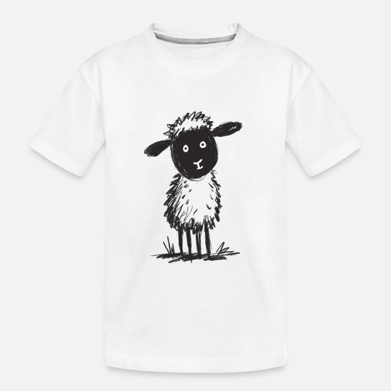 Fluffiges Doodle Schaf - Kinder Premium Bio T-Shirt - Weiß