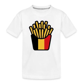 Pop-Art-Flaggenpommes - Kinder Premium Bio T-Shirt - Weiß - Vorne