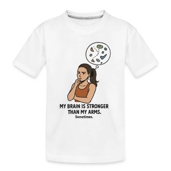 Bouldern wie Schach – Kopf schlägt Kraft - Kinder Premium Bio T-Shirt - Weiß - Vorne