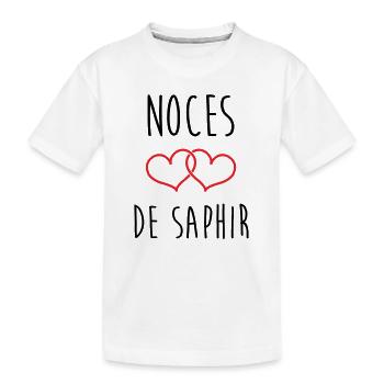Sapphire Wedding 16 Years of Marriage - Kids' Premium Organic T-Shirt - white - Front