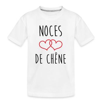 noces de Chêne 80 ans de mariage - T-shirt bio Premium Enfant - blanc - Devant
