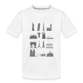 Around_The_World - Kinder Premium Bio T-Shirt - Weiß - Vorne