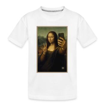 Portrait selfie de la Joconde - T-shirt bio Premium Enfant - blanc - Devant