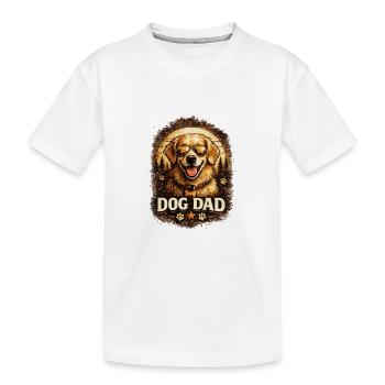 Père de chien avec des lunettes de soleil - T-shirt bio Premium Enfant - blanc - Devant