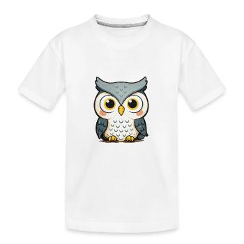 Illustration de la chouette câline - T-shirt bio Premium Enfant - blanc - Devant