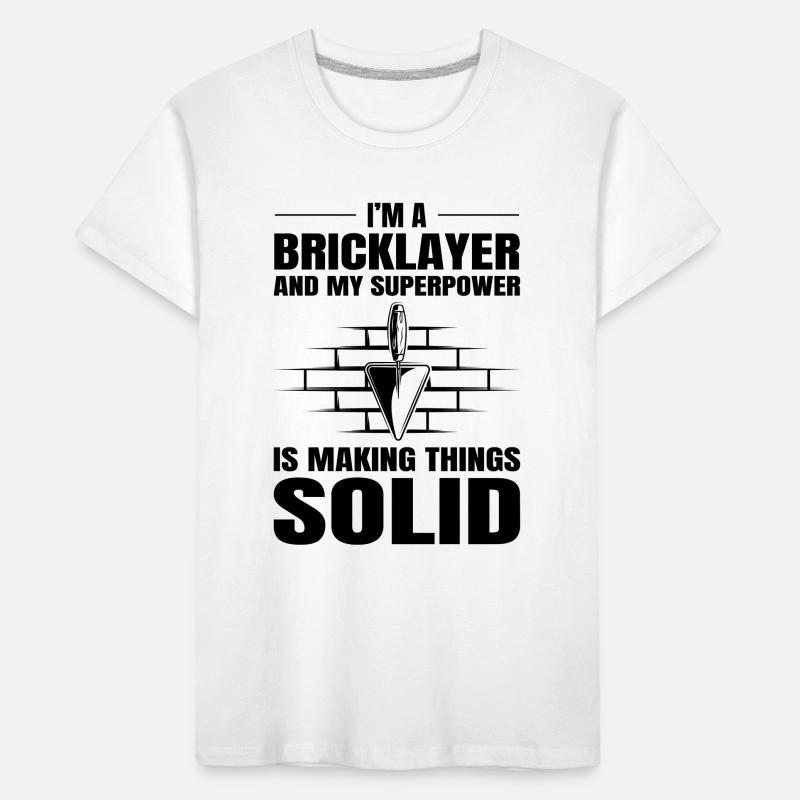 Bricklayer Bricklaying Brick Mason Wall Builder Kids' Premium Organic T-Shirt