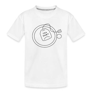 Tea Shirt Tea Bag with Teacup - Saying - Kids' Premium Organic T-Shirt - white - Front