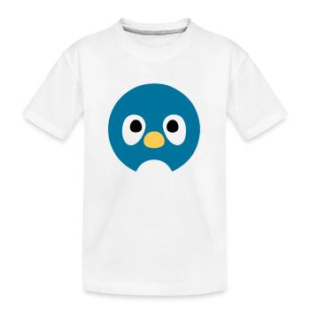 Cartoon Penguin Face - Kids' Premium Organic T-Shirt - white - Front