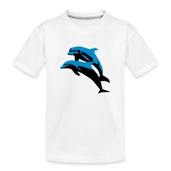 Delfin, Delfine - Dolphin - Kinder Premium Bio T-Shirt - Weiß - Vorne