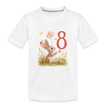 Geburtstag 8 Hase Waldtier Mädchen Acht 8 Jahre al - Kinder Premium Bio T-Shirt - Weiß - Vorne