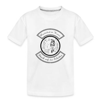 Wanderlust im Herzen, Staub auf den Schuhen - Kinder Premium Bio T-Shirt - Weiß - Vorne