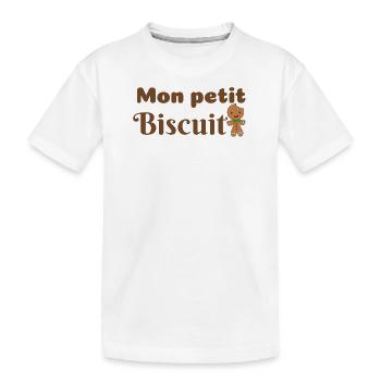 My Little Biscuit /Christmas Cookie Man - Kids' Premium Organic T-Shirt - white - Front