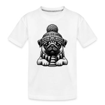 Pug - Kids' Premium Organic T-Shirt - white - Front