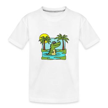 Est-ce un crocodile ou un alligator dans le marais ? - T-shirt bio Premium Enfant - blanc - Devant