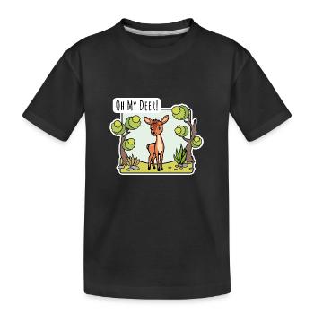 Oh mon cerf ! Un petit cerf si mignon ! - T-shirt bio Premium Enfant - noir - Devant