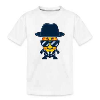 Gangster pineapple with sunglasses - Kids' Premium Organic T-Shirt - white - Front