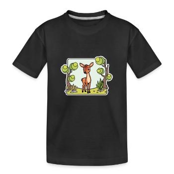 Un cerf si mignon ! Ou est-ce un cerf ? - T-shirt bio Premium Enfant - noir - Devant