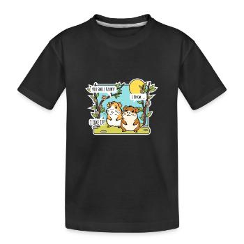Deux copains hamsters - l’un qui sent drôle - T-shirt bio Premium Enfant - noir - Devant