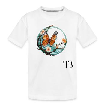 Beau design de papillon sur la branche - T-shirt bio Premium Enfant - blanc - Devant