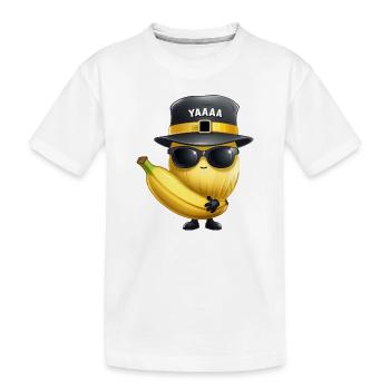 Melon, melon miel et banane avec chapeau et verres - T-shirt bio Premium Enfant - blanc - Devant