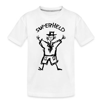 Kinderzeichnung Superheld - Kinder Premium Bio T-Shirt - Weiß - Vorne