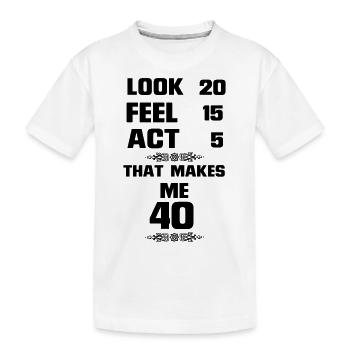 40 ANS YOUNG (SHIRT ANNIVERSAIRE !) - T-shirt bio Premium Enfant - blanc - Devant
