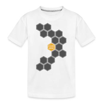 T-Shirt Geschenk - Ich bin Imker Wabe - Kinder Premium Bio T-Shirt - Weiß - Vorne