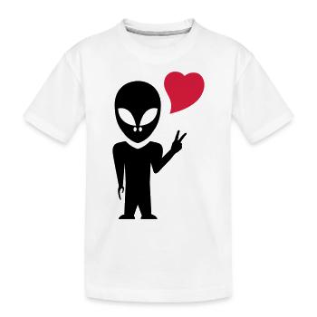 alien_love - Kinder Premium Bio T-Shirt - Weiß - Vorne