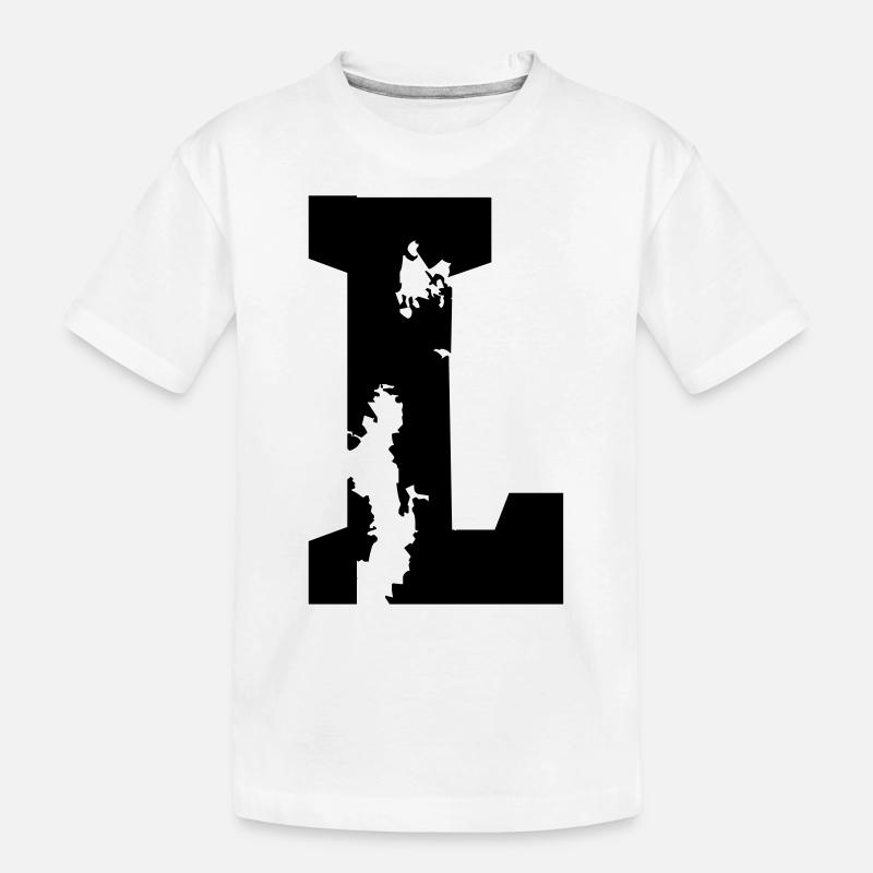 L - Buchstabe - Kinder Premium Bio T-Shirt - Weiß