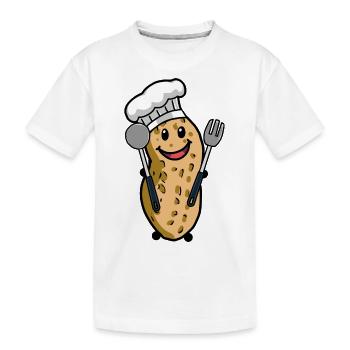 Koch Erdnuss Gourmet Kochkunst Hobbykoch Nuss - Kinder Premium Bio T-Shirt - Weiß - Vorne