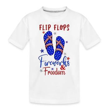 Flip Flops Fireworks Freedom - Kids' Premium Organic T-Shirt - white - Front