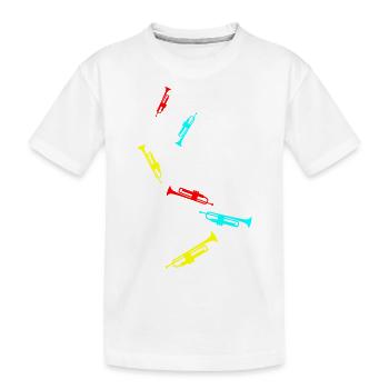 Trompete musik - Kinder Premium Bio T-Shirt - Weiß - Vorne