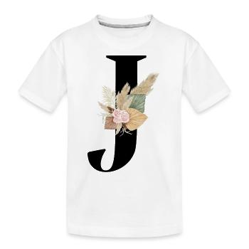 lettre J fleuris - T-shirt bio Premium Enfant - blanc - Devant