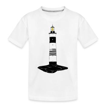 Bretonischer Leuchtturm - Kinder Premium Bio T-Shirt - Weiß - Vorne