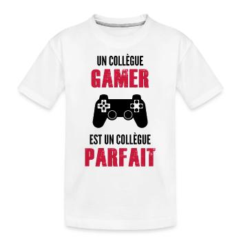 collègue gamer / collègue parfait - T-shirt bio Premium Enfant - blanc - Devant