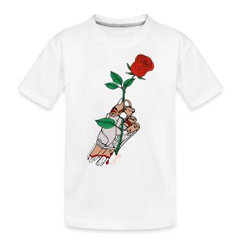 Hand Rose Zombie Comic Cybus lustig Undead - Kinder Premium Bio T-Shirt - Weiß - Vorne