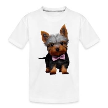 Propriétaire de chien Yorkshire Terrier chiot - T-shirt bio Premium Enfant - blanc - Devant