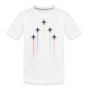Farbige Freileitungen - Kinder Premium Bio T-Shirt - Weiß - Vorne