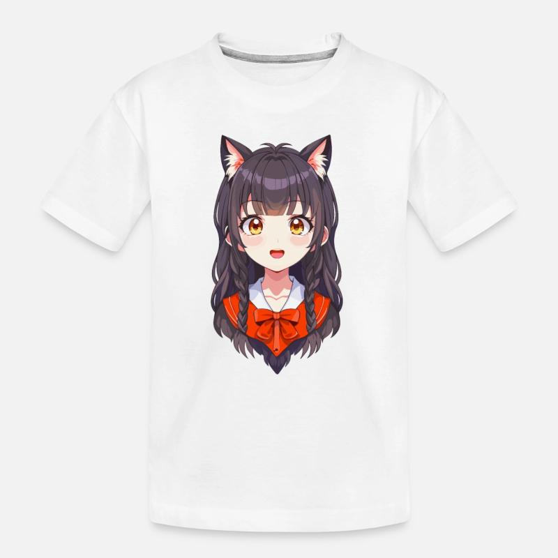 Manga Mädchen - Kinder Premium Bio T-Shirt - Weiß