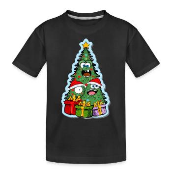 sapin de Noël drôle - T-shirt bio Premium Enfant - noir - Devant