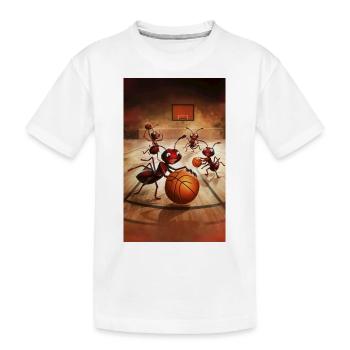 Poster Ameise Poster Basketball spielen T 1 - Kinder Premium Bio T-Shirt - Weiß - Vorne