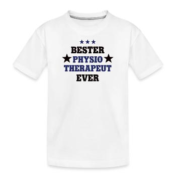 Bester Physio Therapeut Physiotherapie Therapeuten - Kinder Premium Bio T-Shirt - Weiß - Vorne